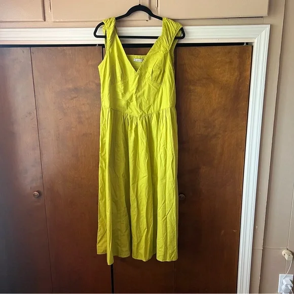 Abercrombie Cap Sleeve Corset Midi Dress NWT - Lime XL - Picture 3 of 8